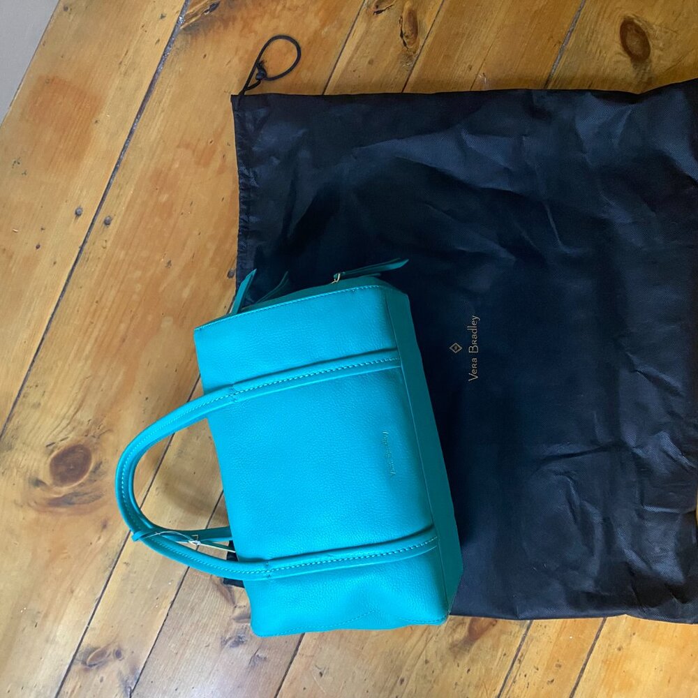 Vera Bradley Mallory Turquoise Leather Handbag - Brand New - Picture 12 of 15